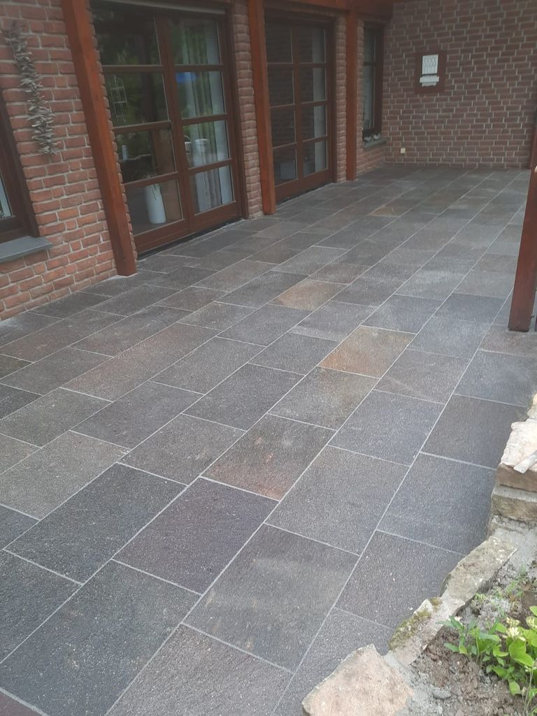 Naturstein Porphyrplatten Verlegung Stadtlohn